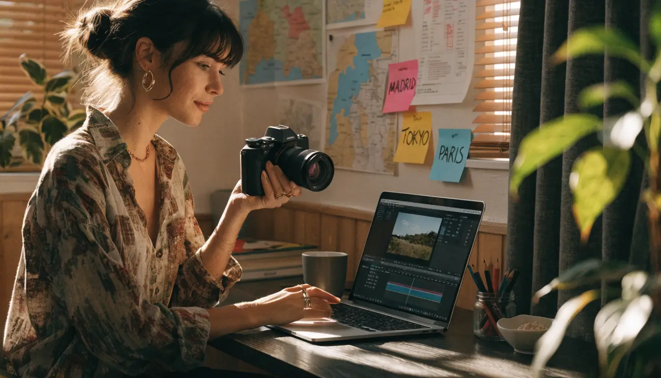 Travel creator sharing personal destination knowledge versus booking agent at a desk