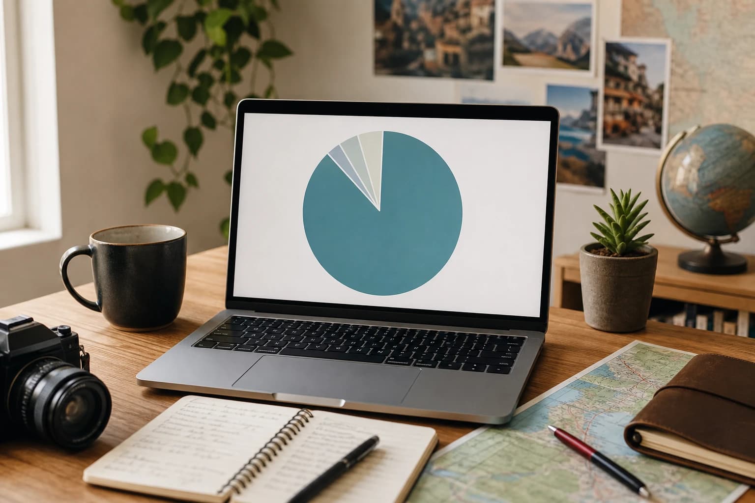 A creator's income chart showing one large affiliate slice next to several smaller, empty slices